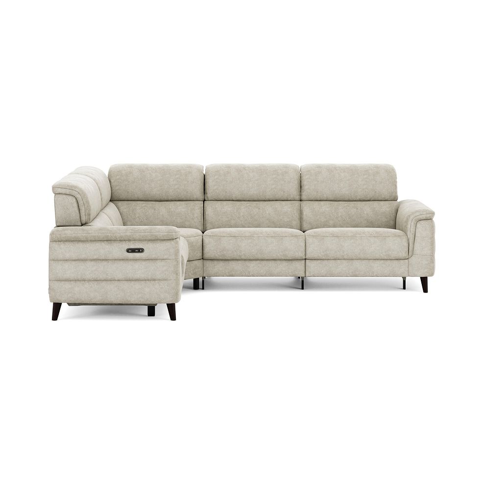 Cassius Right hand Corner Electric Recliner Sofa in Marble Cream Fabric 4