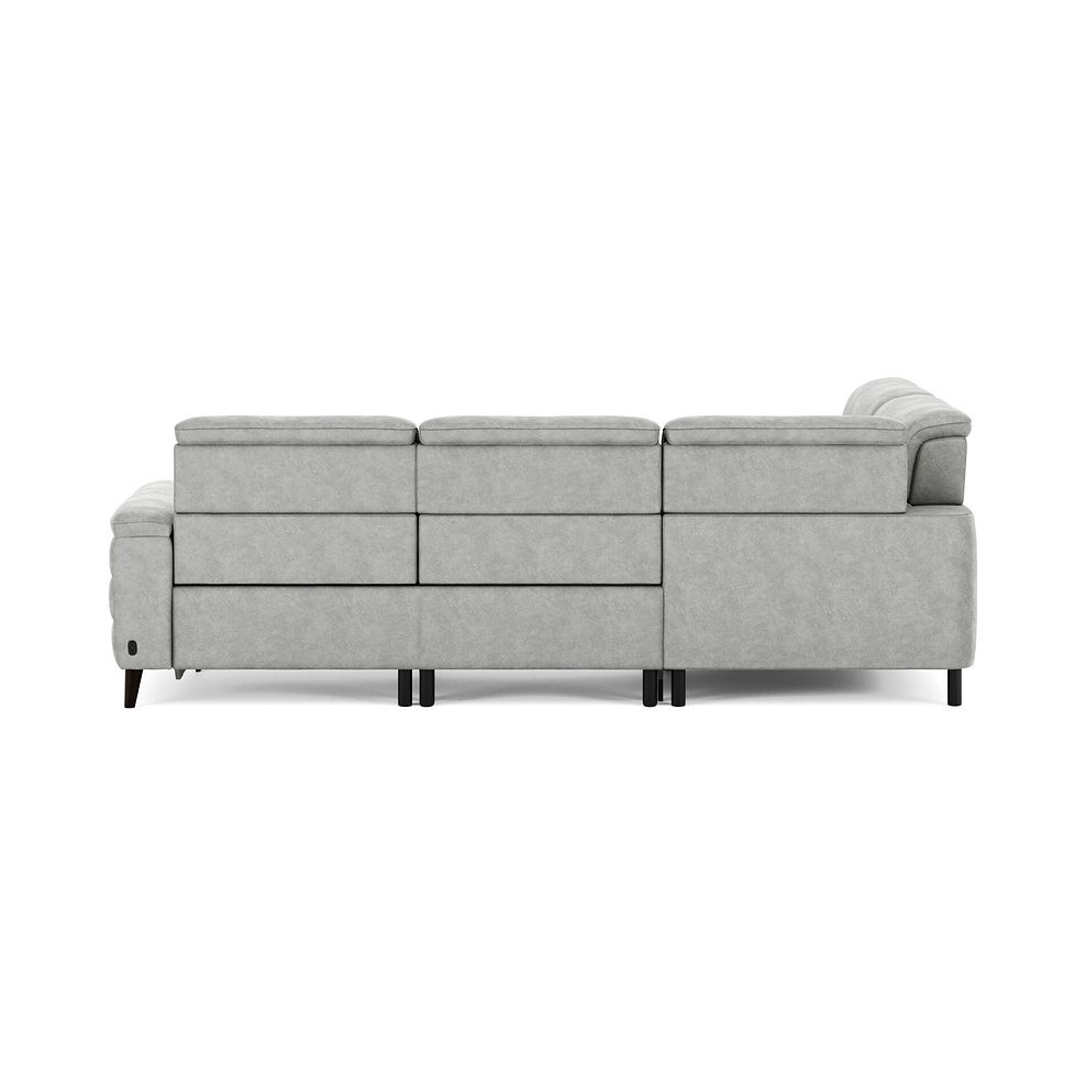 Cassius Right hand Corner Electric Recliner Sofa in Marble Silver Fabric 7
