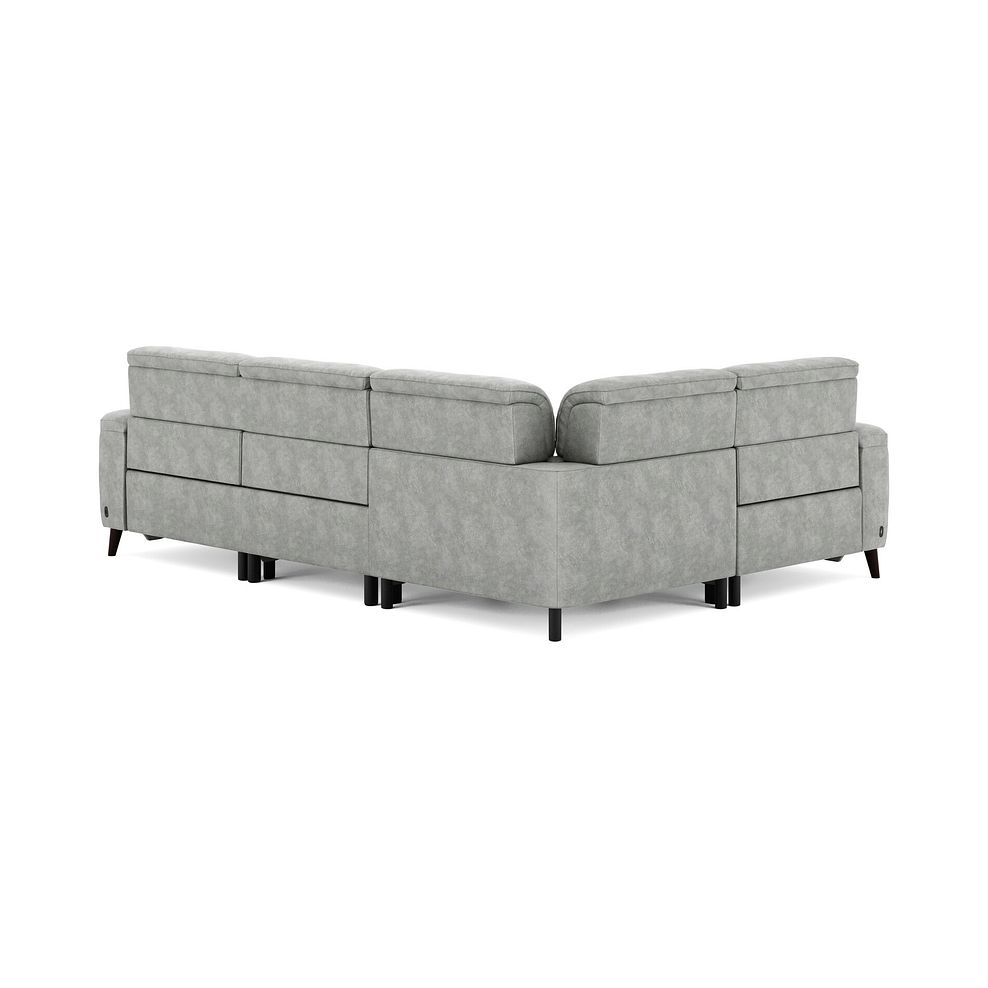 Cassius Right hand Corner Electric Recliner Sofa in Marble Silver Fabric 6