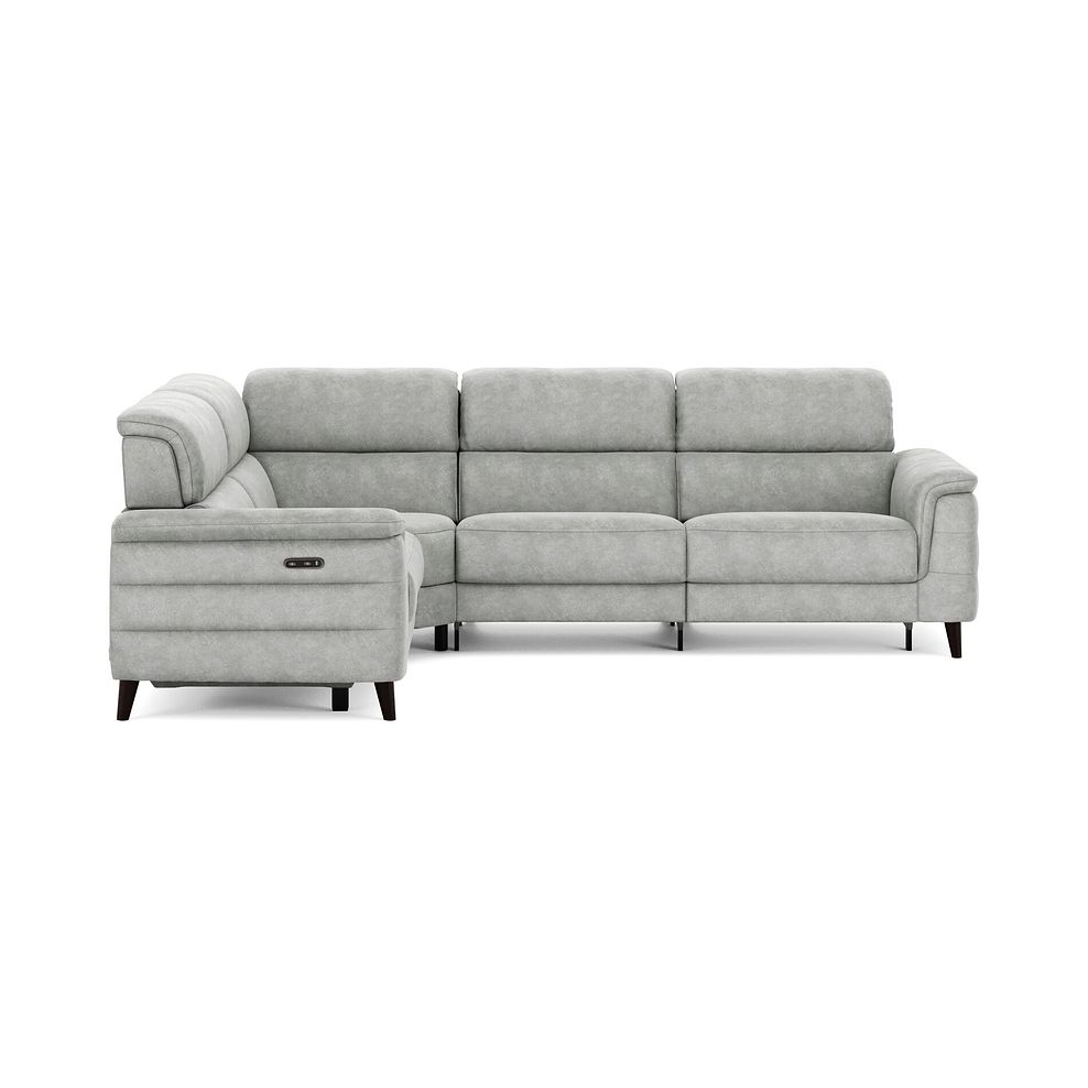 Cassius Right hand Corner Electric Recliner Sofa in Marble Silver Fabric 4