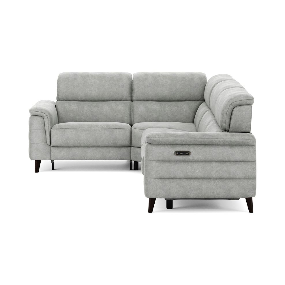 Cassius Right hand Corner Electric Recliner Sofa in Marble Silver Fabric 5