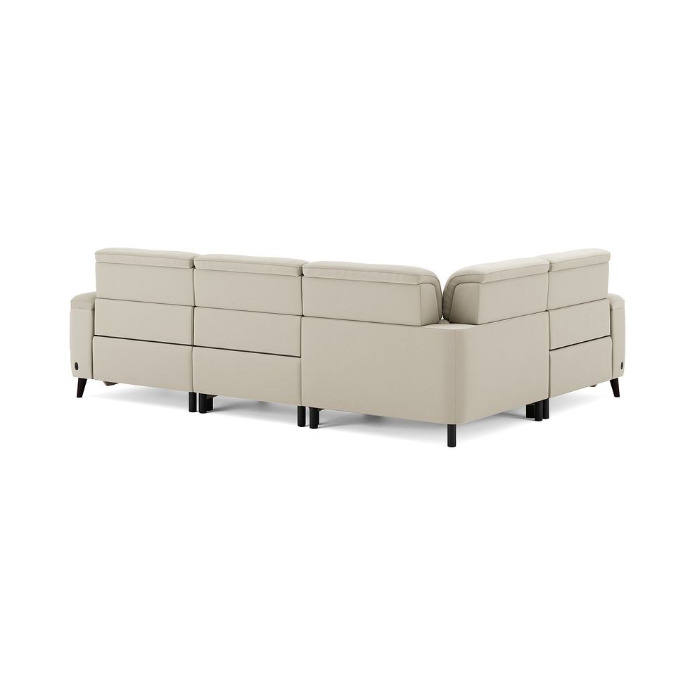 Cassius Right hand Corner Electric Recliner Sofa with Adjustable Power Headrests in Bella Barley White Fabric 6