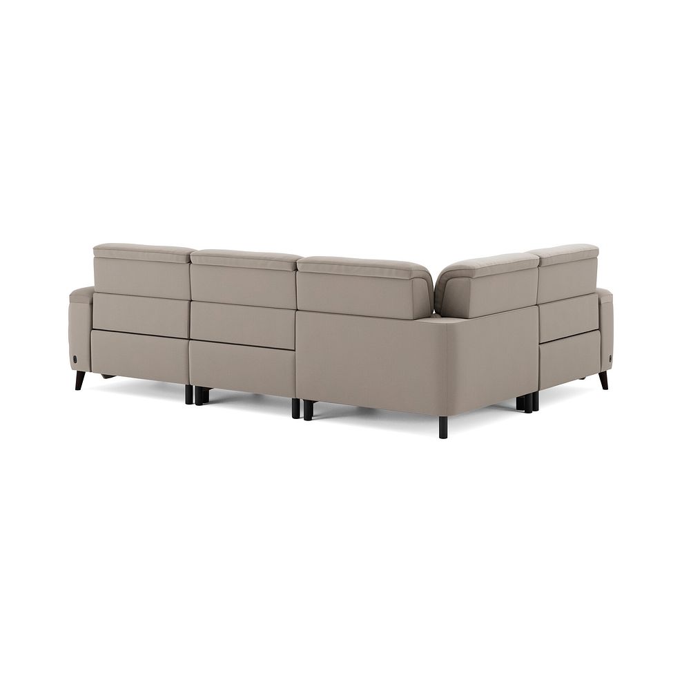 Cassius Right hand Corner Electric Recliner Sofa with Adjustable Power Headrests in Bella Latte Fabric 6