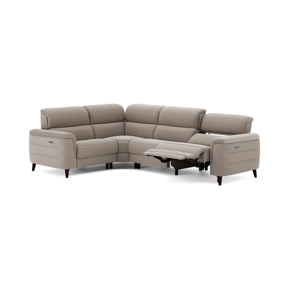 Cassius Right hand Corner Electric Recliner Sofa with Adjustable Power Headrests in Bella Latte Fabric 3
