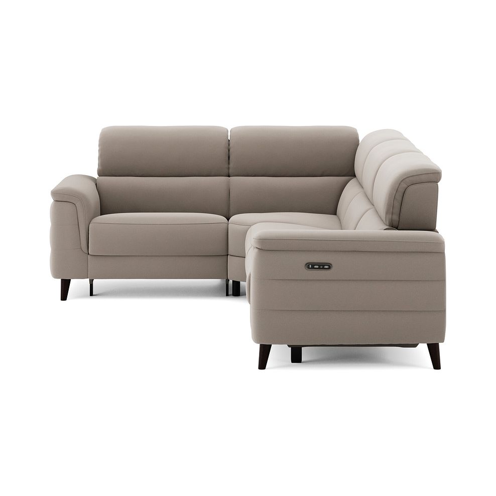 Cassius Right hand Corner Electric Recliner Sofa with Adjustable Power Headrests in Bella Latte Fabric 5