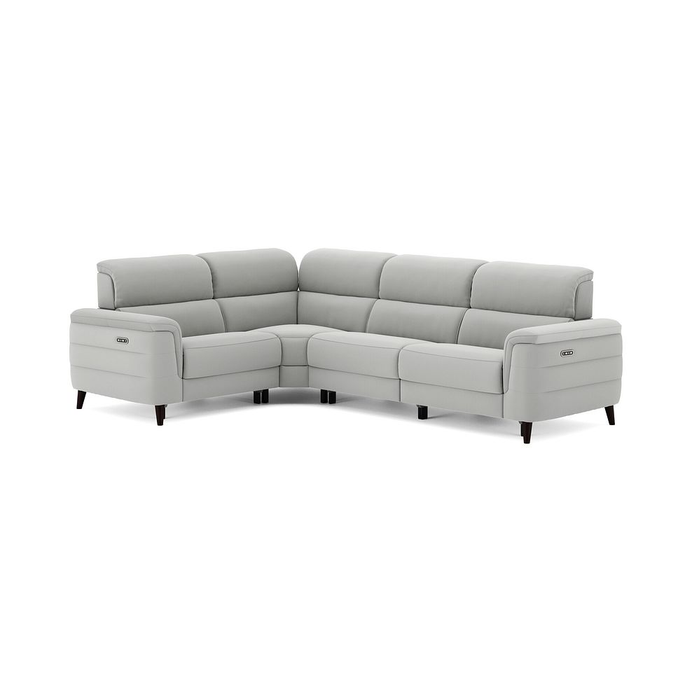 Cassius Right hand Corner Electric Recliner Sofa with Adjustable Power Headrests in Bella Lead Grey Fabric 2