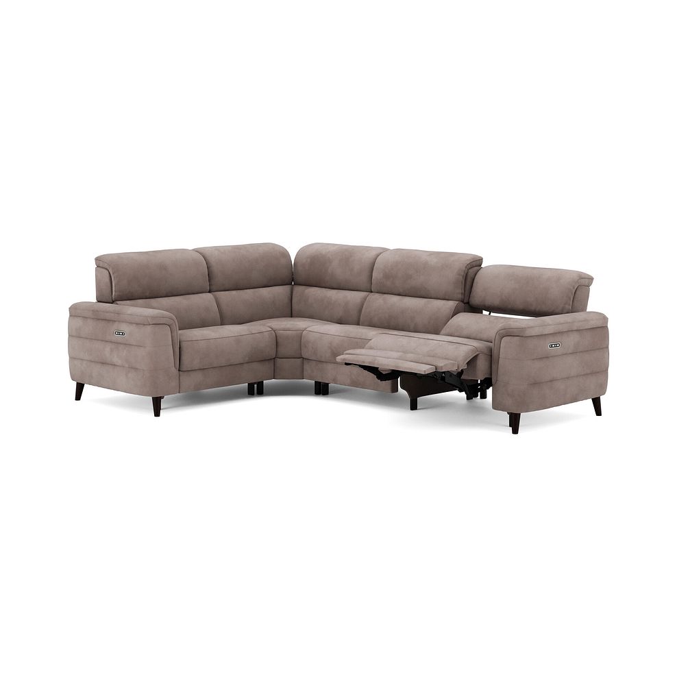 Cassius Right hand Corner Electric Recliner Sofa with Adjustable Power Headrests in Dexter Nutmeg Fabric 3