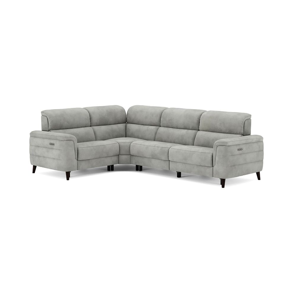 Cassius Right hand Corner Electric Recliner Sofa with Adjustable Power Headrests in Dexter Stone Fabric 2