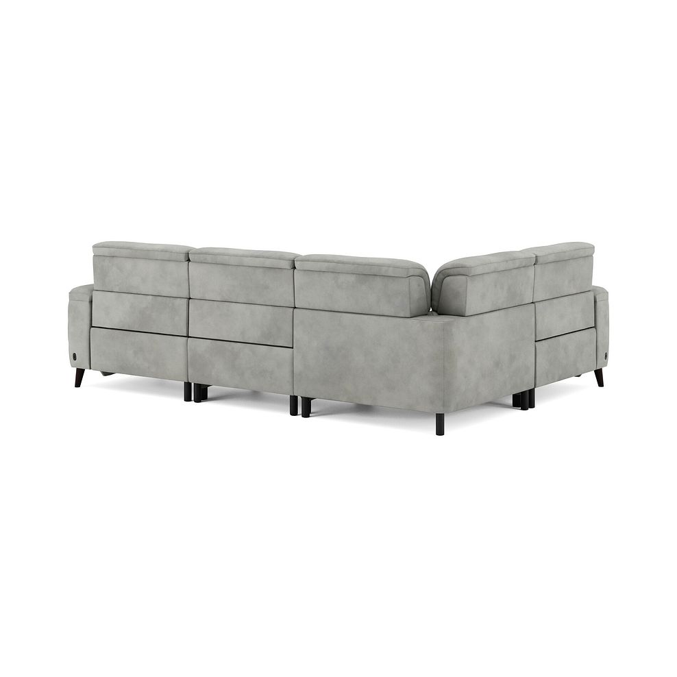 Cassius Right hand Corner Electric Recliner Sofa with Adjustable Power Headrests in Dexter Stone Fabric 6