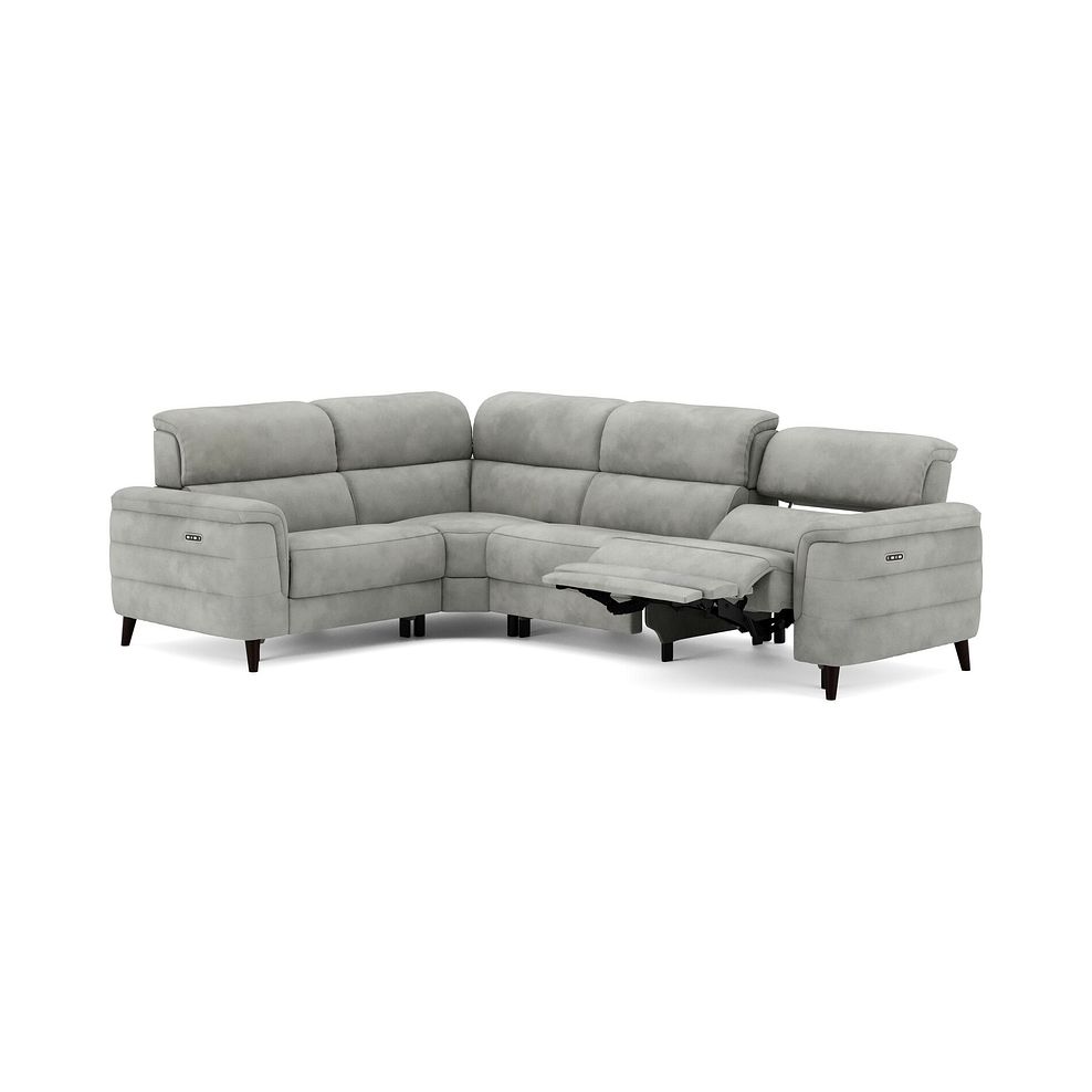Cassius Right hand Corner Electric Recliner Sofa with Adjustable Power Headrests in Dexter Stone Fabric 3