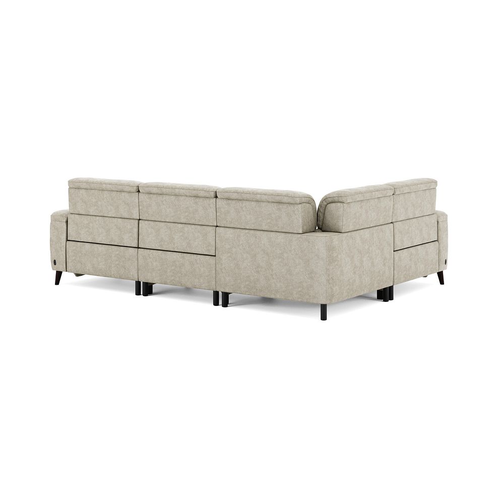 Cassius Right hand Corner Electric Recliner Sofa with Adjustable Power Headrests in Marble Cream Fabric 6