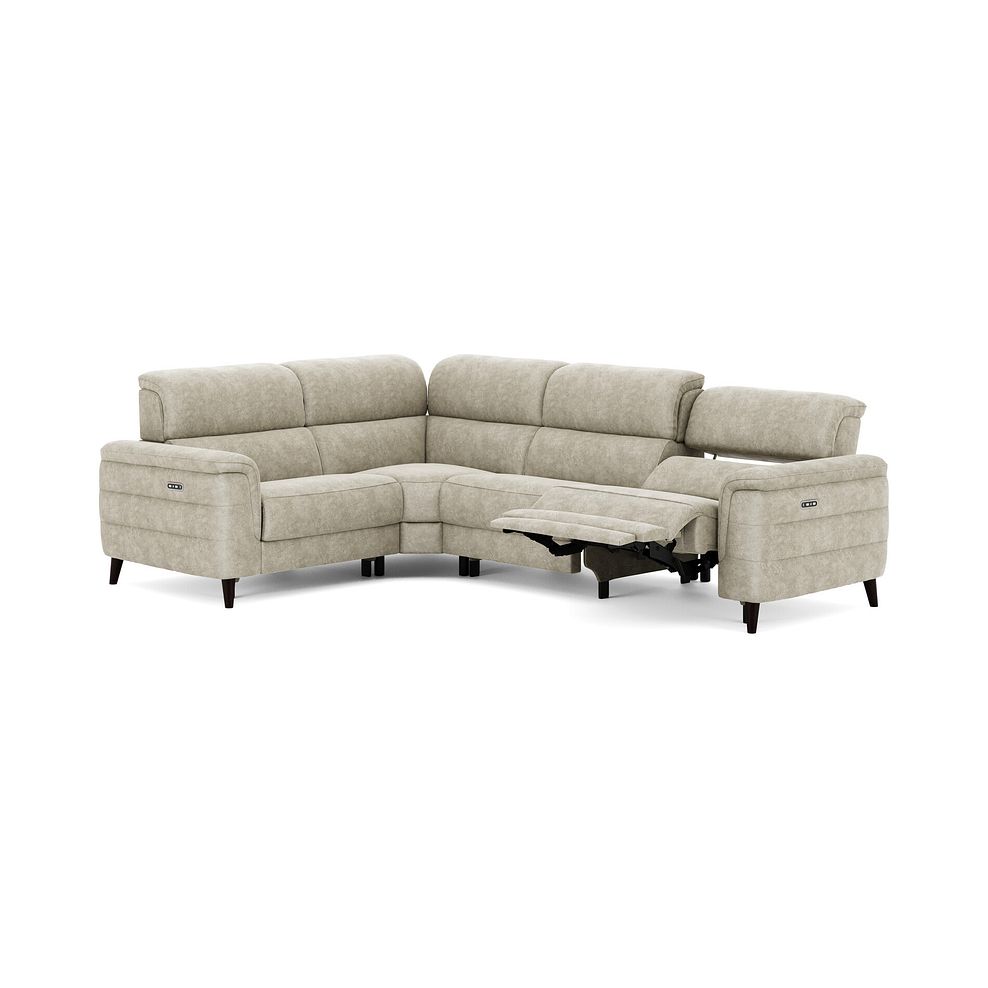 Cassius Right hand Corner Electric Recliner Sofa with Adjustable Power Headrests in Marble Cream Fabric 3