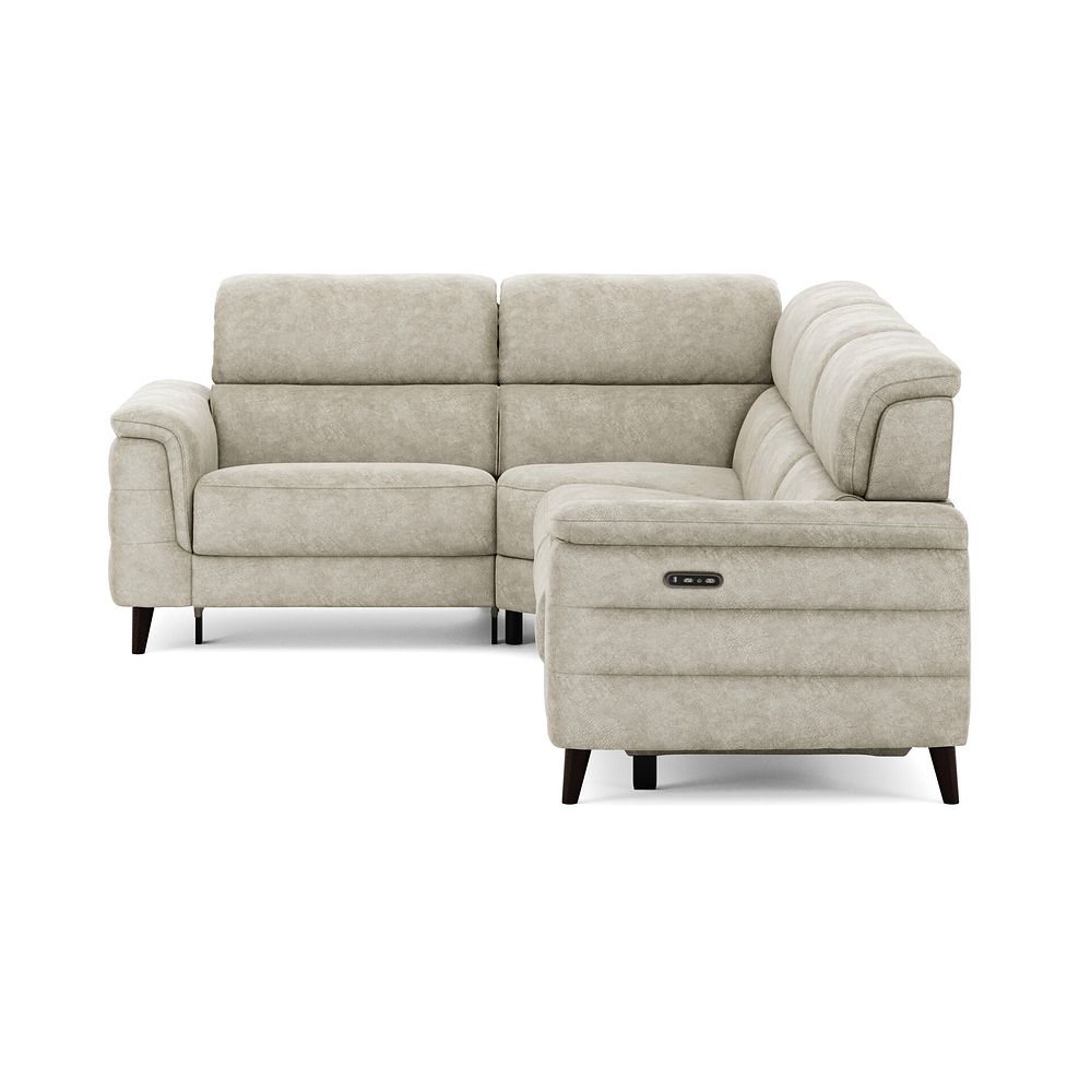 Cassius Right hand Corner Electric Recliner Sofa with Adjustable Power Headrests in Marble Cream Fabric 5