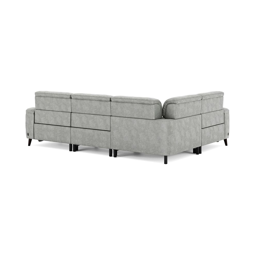 Cassius Right hand Corner Electric Recliner Sofa with Adjustable Power Headrests in Marble Silver Fabric 6