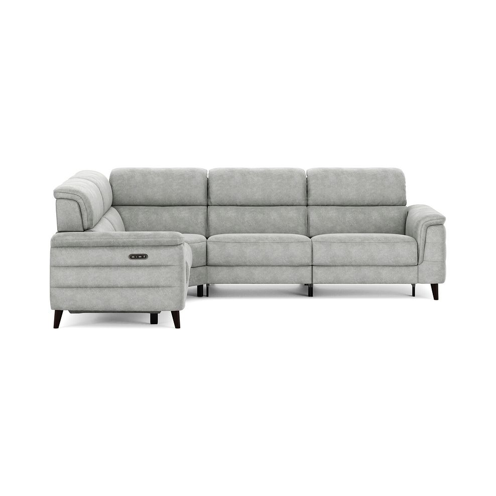 Cassius Right hand Corner Electric Recliner Sofa with Adjustable Power Headrests in Marble Silver Fabric 4