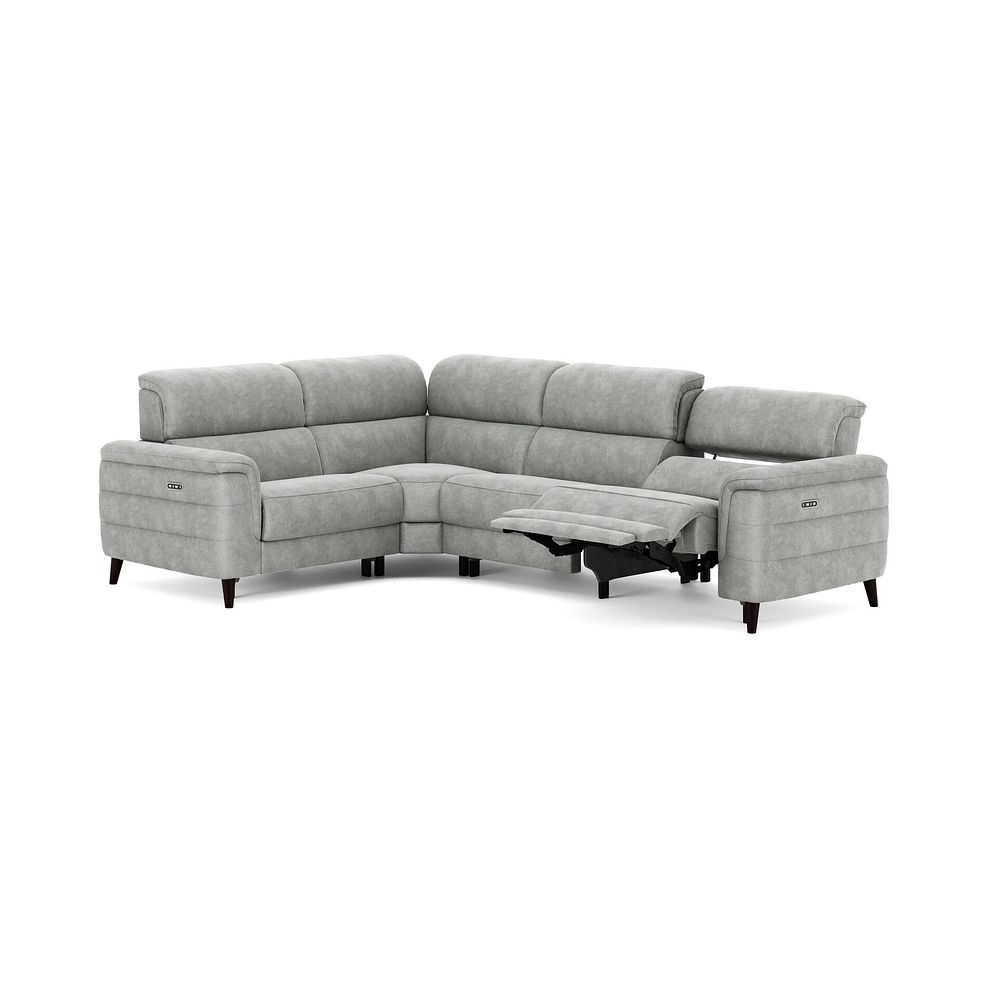 Cassius Right hand Corner Electric Recliner Sofa with Adjustable Power Headrests in Marble Silver Fabric 3