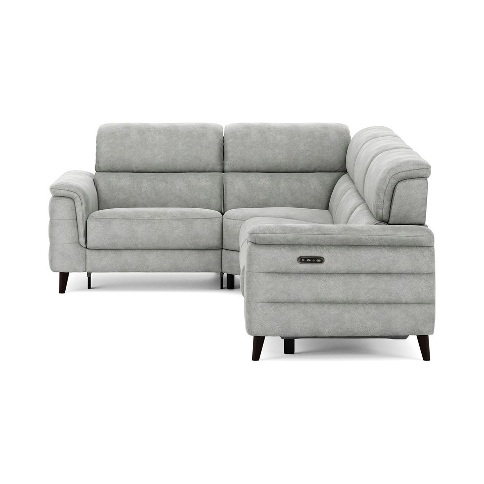 Cassius Right hand Corner Electric Recliner Sofa with Adjustable Power Headrests in Marble Silver Fabric 5