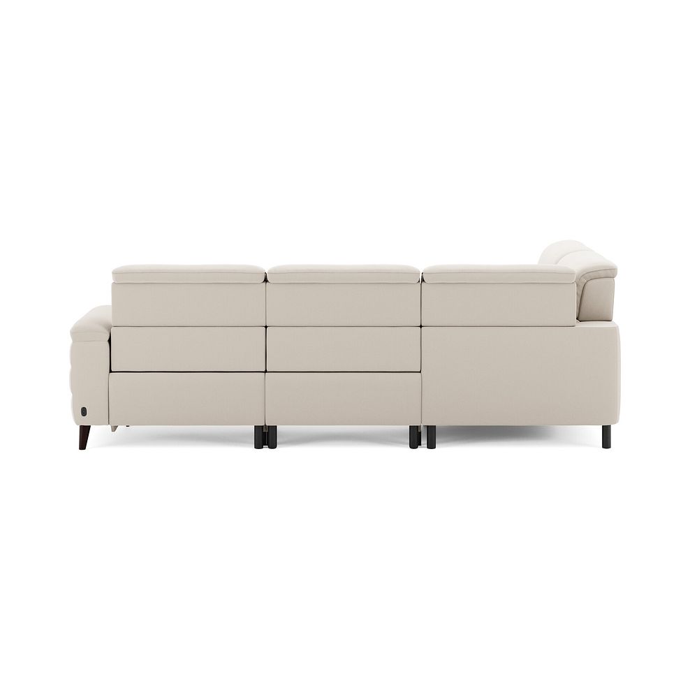 Cassius Right hand Corner Electric Recliner Sofa with Storage Chaise and Power Headrests in Bella Barley White Fabric 5