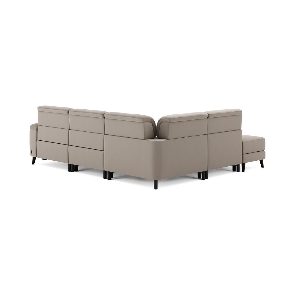 Cassius Right hand Corner Electric Recliner Sofa with Storage Chaise and Power Headrests in Bella Latte Fabric 5