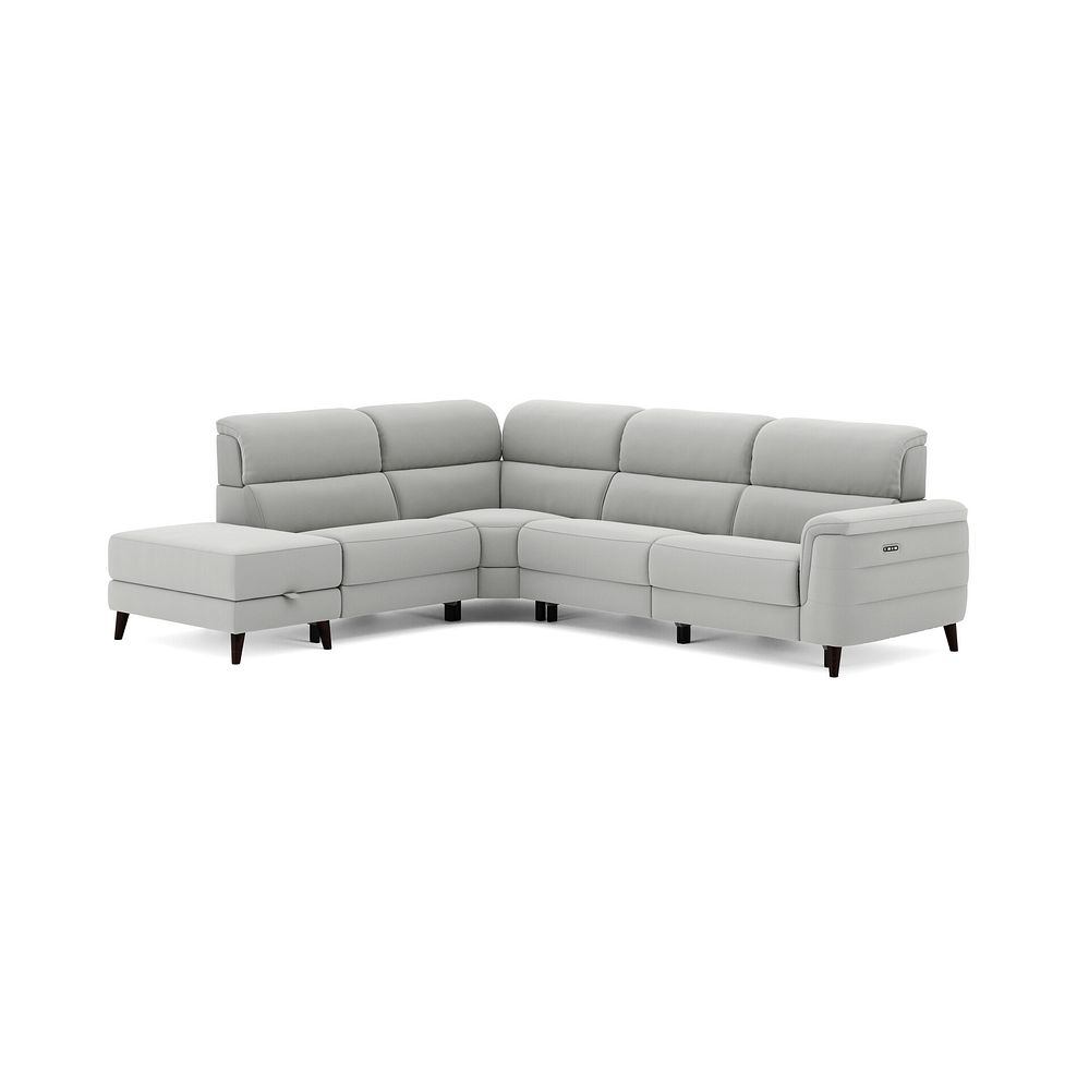 Cassius Right hand Corner Electric Recliner Sofa with Storage Chaise and Power Headrests in Bella Lead Grey Fabric 2