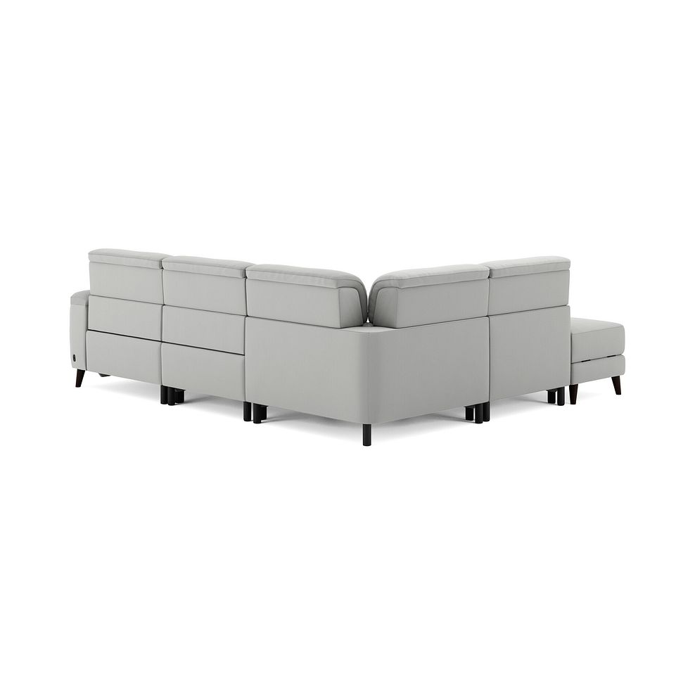 Cassius Right hand Corner Electric Recliner Sofa with Storage Chaise and Power Headrests in Bella Lead Grey Fabric 5