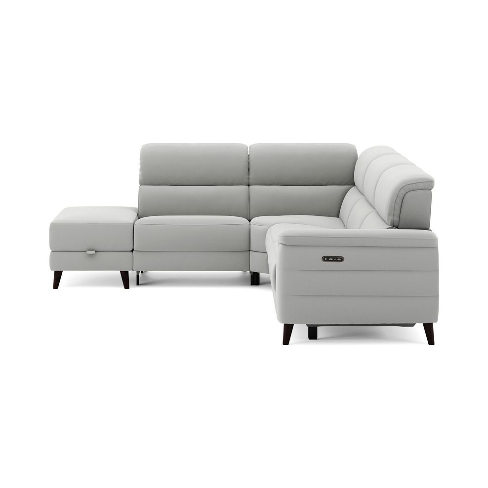 Cassius Right hand Corner Electric Recliner Sofa with Storage Chaise and Power Headrests in Bella Lead Grey Fabric 4