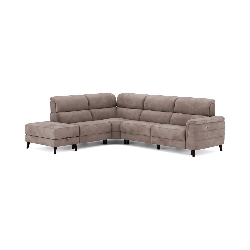 Cassius Right hand Corner Electric Recliner Sofa with Storage Chaise and Power Headrests in Dexter Nutmeg Fabric 2