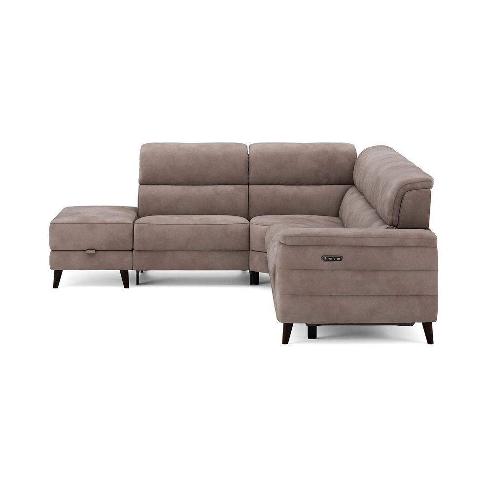 Cassius Right hand Corner Electric Recliner Sofa with Storage Chaise and Power Headrests in Dexter Nutmeg Fabric 4