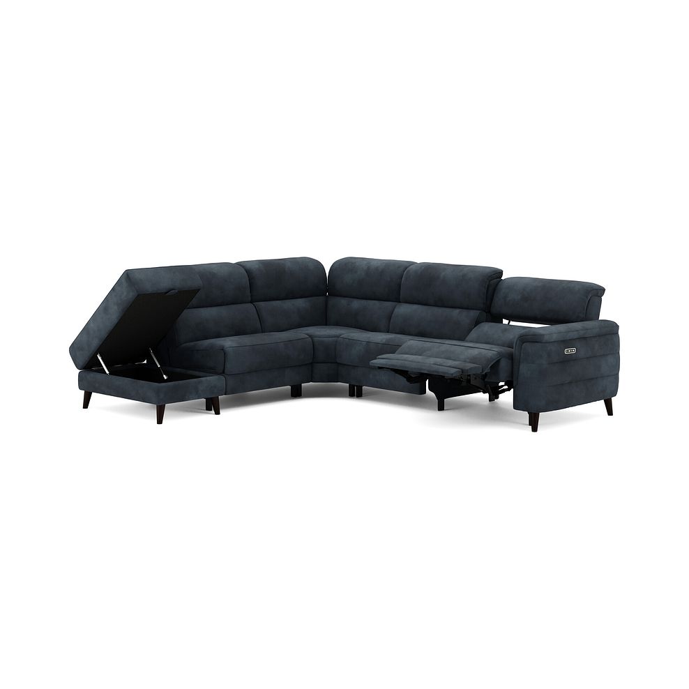 Cassius Right hand Corner Electric Recliner Sofa with Storage Chaise and Power Headrests in Dexter Shadow Fabric 3