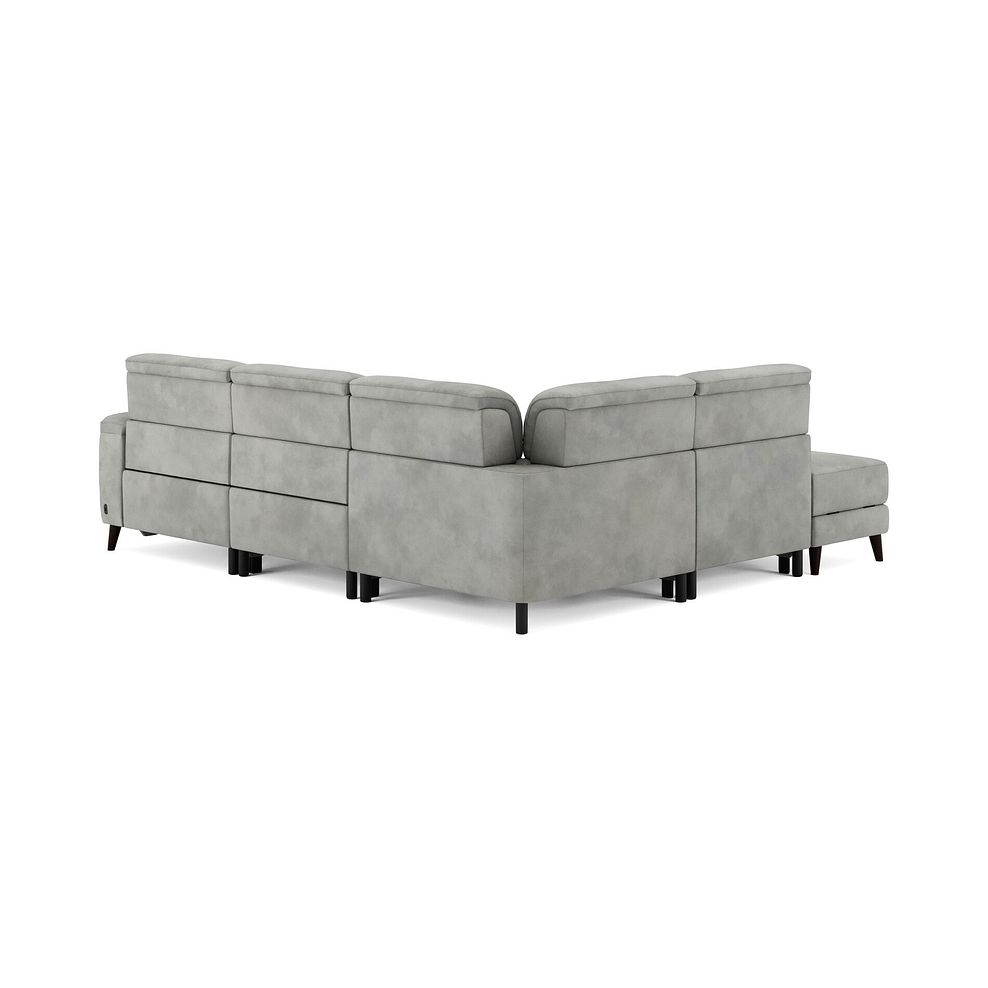 Cassius Right hand Corner Electric Recliner Sofa with Storage Chaise and Power Headrests in Dexter Stone Fabric 4