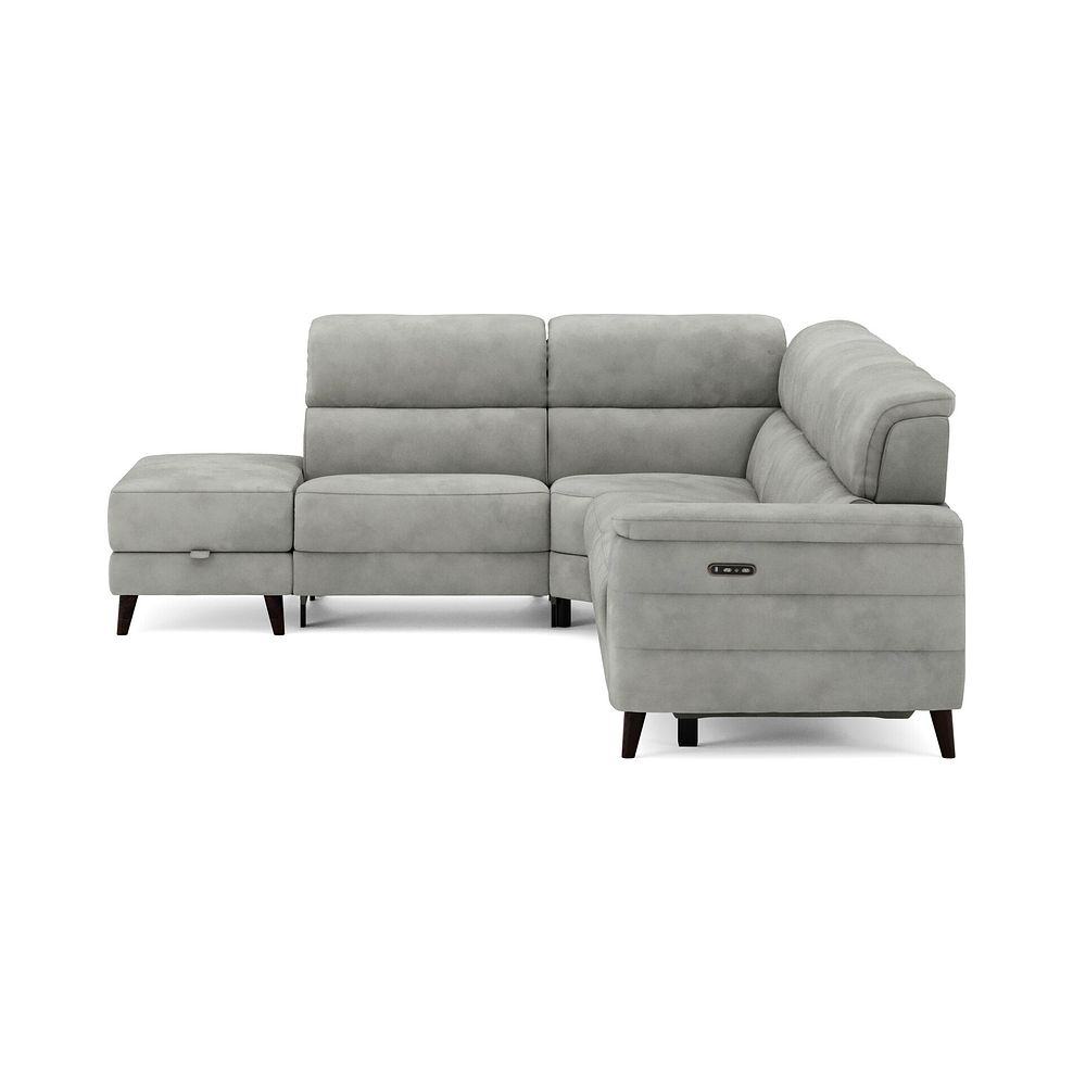 Cassius Right hand Corner Electric Recliner Sofa with Storage Chaise and Power Headrests in Dexter Stone Fabric 3