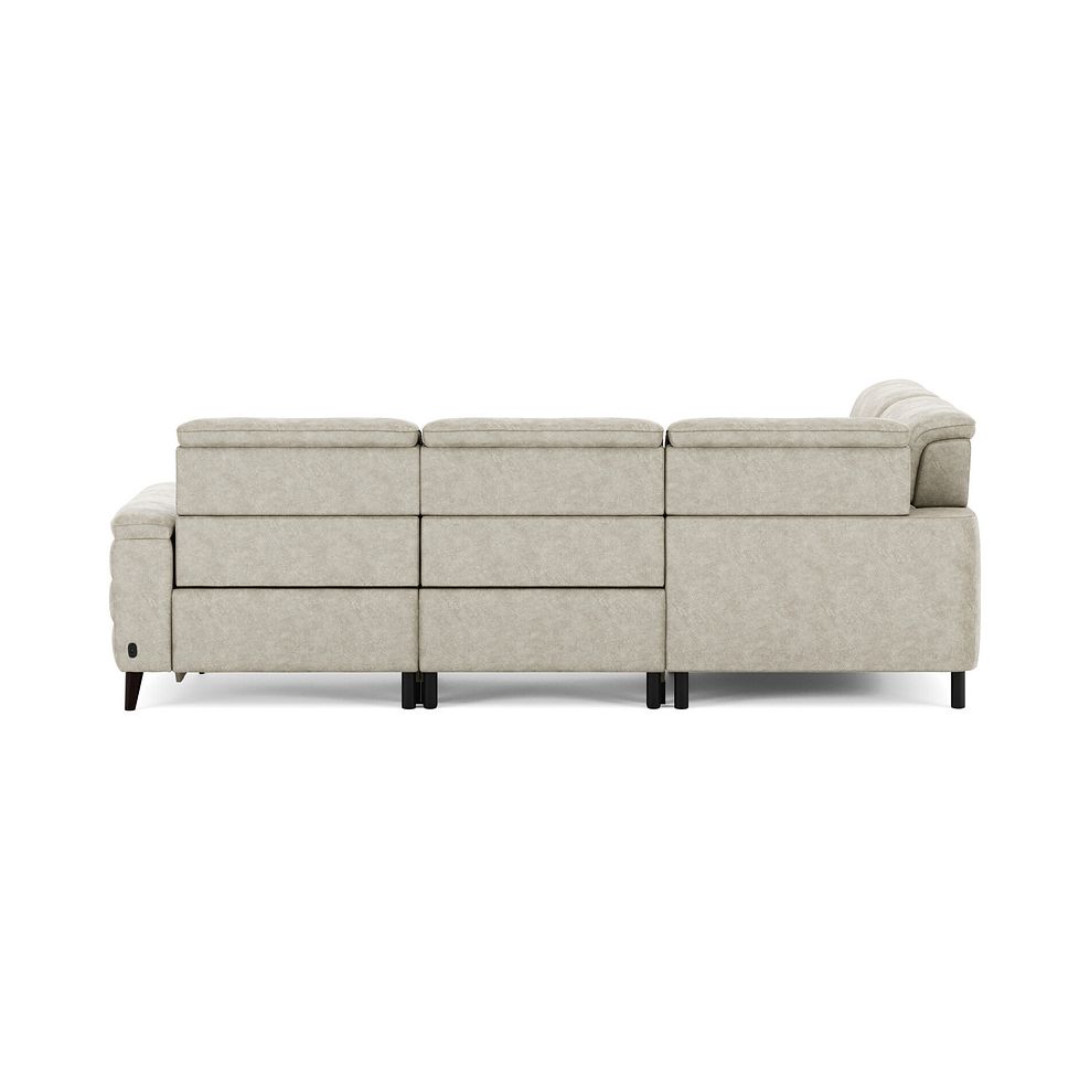 Cassius Right hand Corner Electric Recliner Sofa with Storage Chaise and Power Headrests in Marble Cream Fabric 6