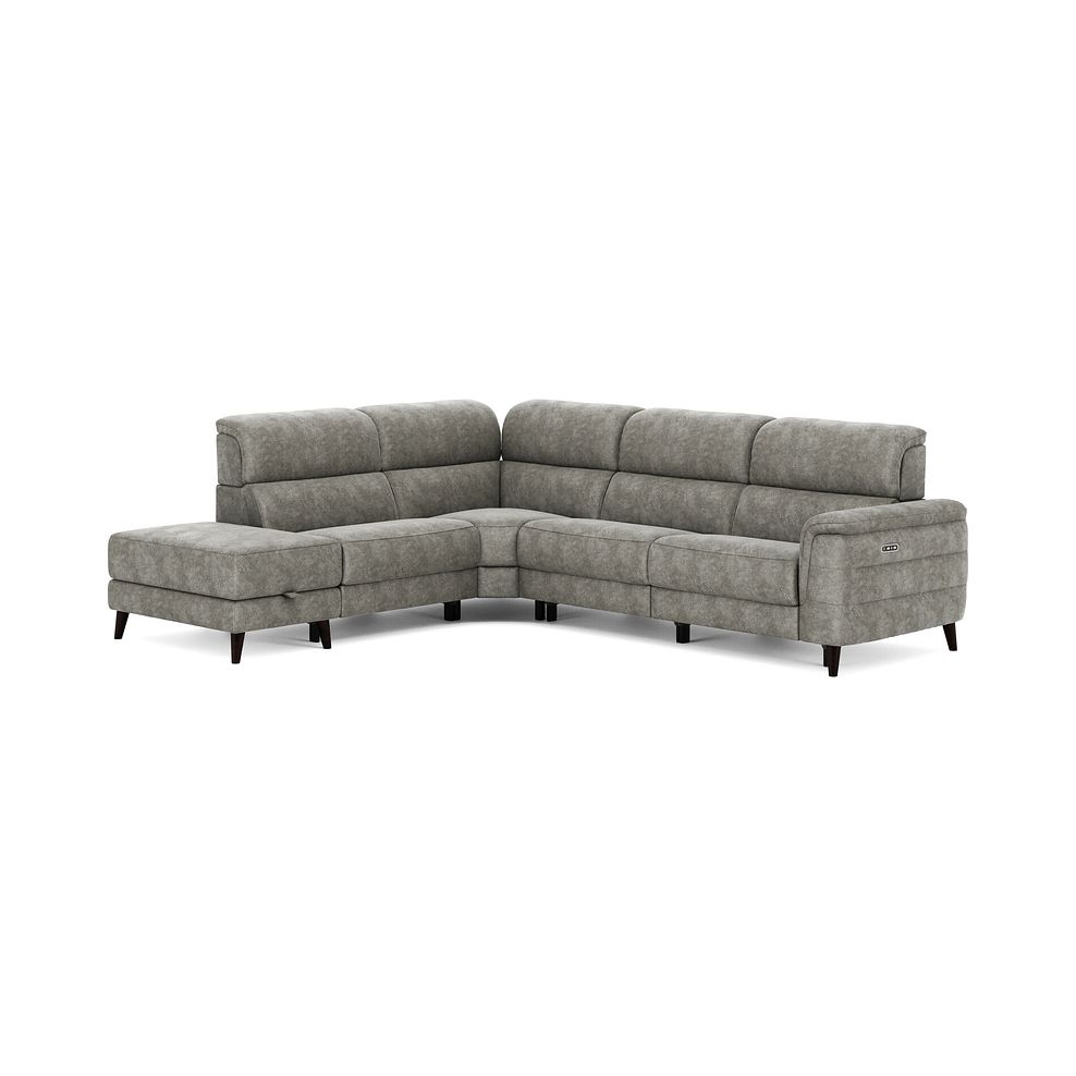 Cassius Right hand Corner Electric Recliner Sofa with Storage Chaise and Power Headrests in Marble Mink Fabric 2