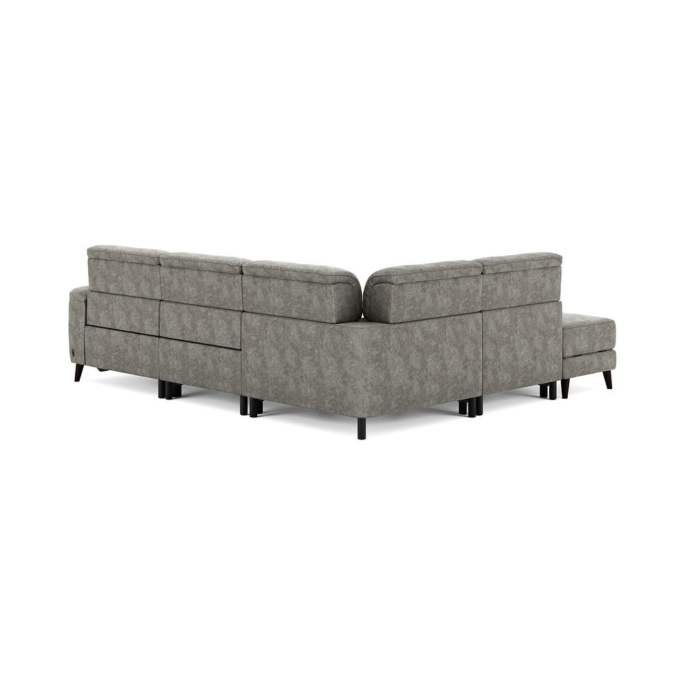 Cassius Right hand Corner Electric Recliner Sofa with Storage Chaise and Power Headrests in Marble Mink Fabric 5