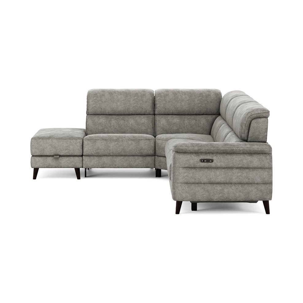 Cassius Right hand Corner Electric Recliner Sofa with Storage Chaise and Power Headrests in Marble Mink Fabric 4
