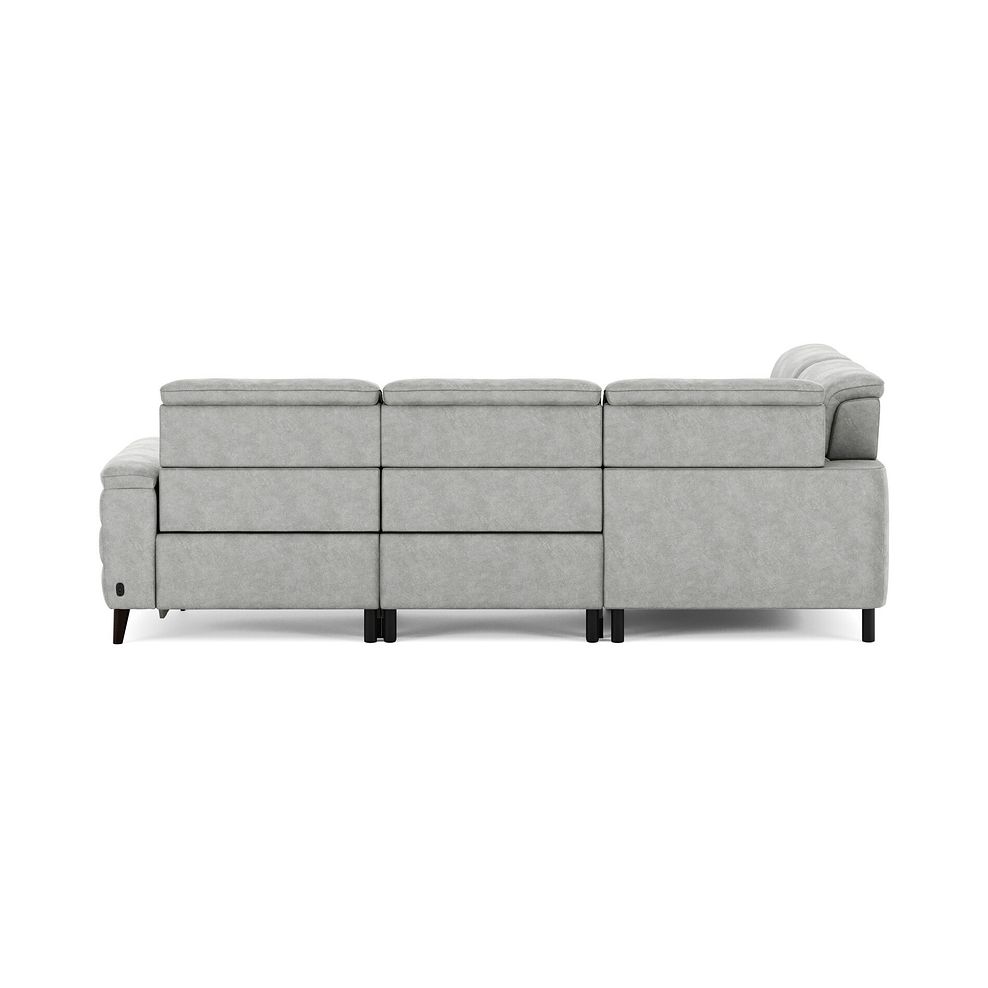 Cassius Right hand Corner Electric Recliner Sofa with Storage Chaise and Power Headrests in Marble Silver Fabric 6