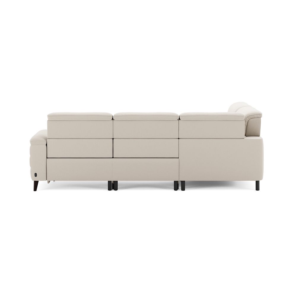 Cassius Right hand Corner Electric Recliner Sofa with Storage Chaise in Bella Barley White Fabric 7
