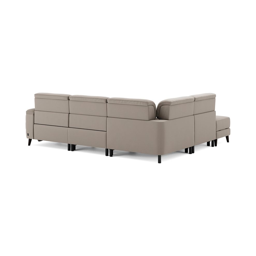 Cassius Right hand Corner Electric Recliner Sofa with Storage Chaise in Bella Latte Fabric 6