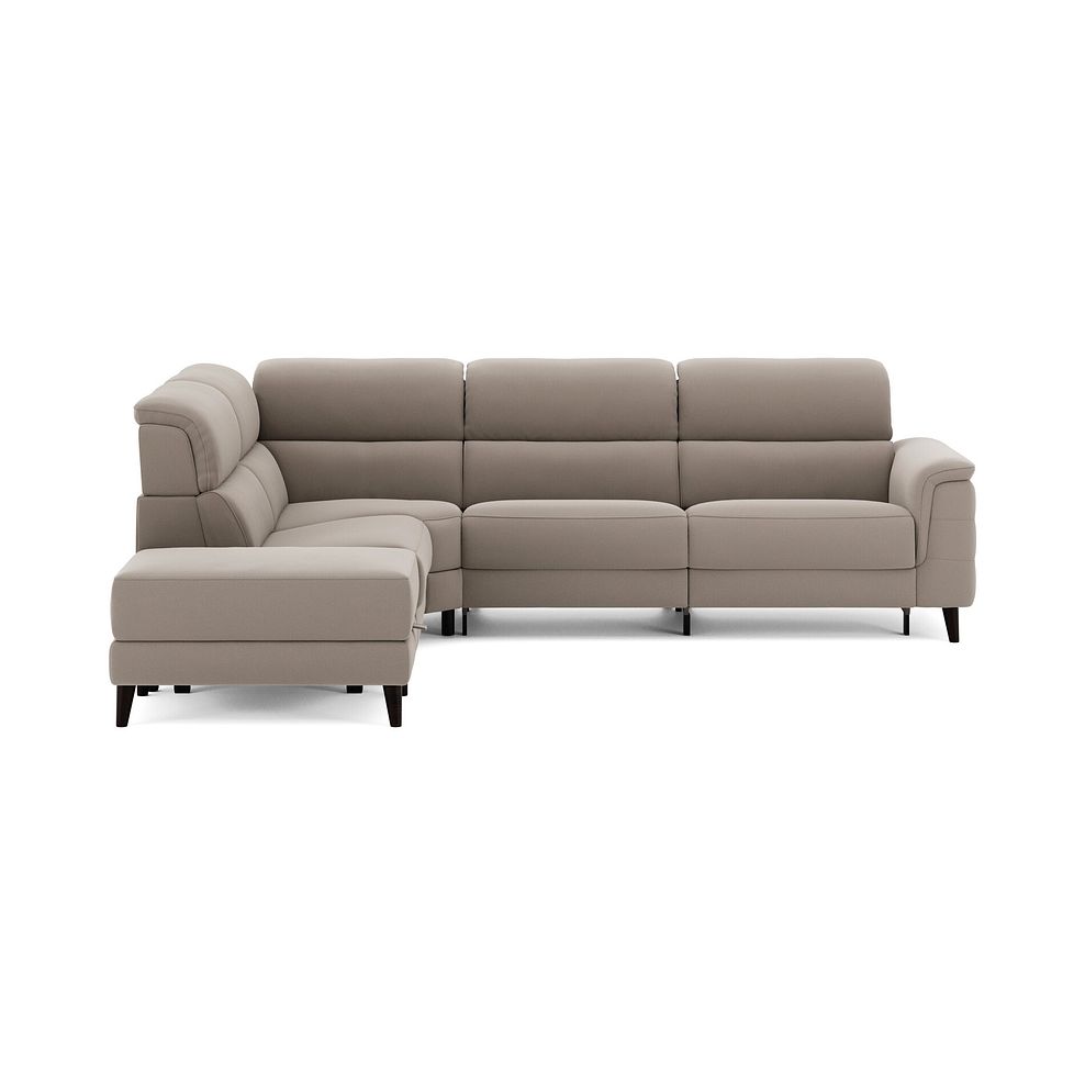 Cassius Right hand Corner Electric Recliner Sofa with Storage Chaise in Bella Latte Fabric 4