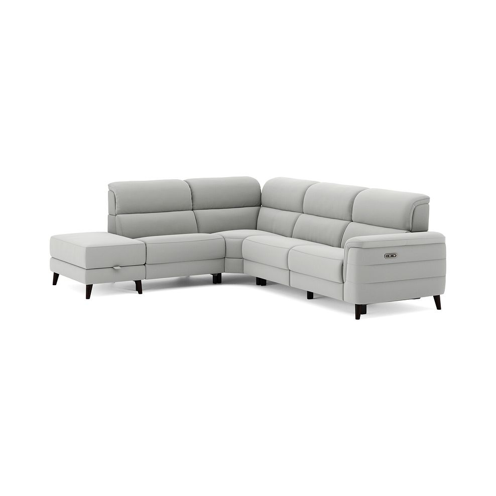 Cassius Right hand Corner Electric Recliner Sofa with Storage Chaise in Bella Lead Grey Fabric 2