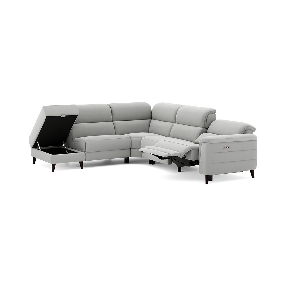 Cassius Right hand Corner Electric Recliner Sofa with Storage Chaise in Bella Lead Grey Fabric 3