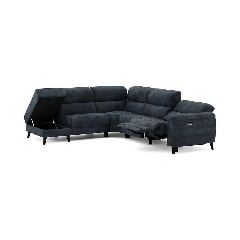 Cassius Right hand Corner Electric Recliner Sofa with Storage Chaise in Dexter Shadow Fabric 3