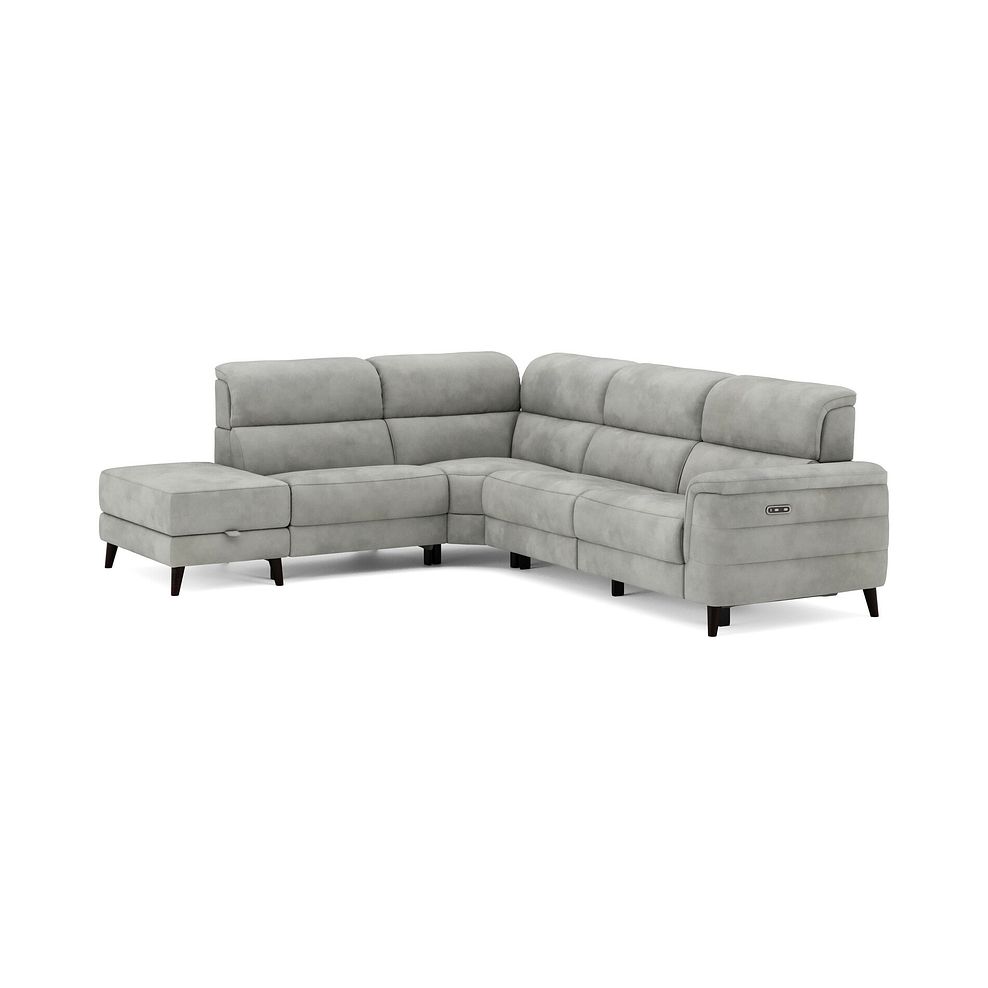 Cassius Right hand Corner Electric Recliner Sofa with Storage Chaise in Dexter Stone Fabric 2