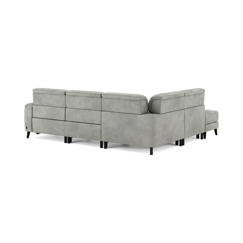 Cassius Right hand Corner Electric Recliner Sofa with Storage Chaise in Dexter Stone Fabric 6