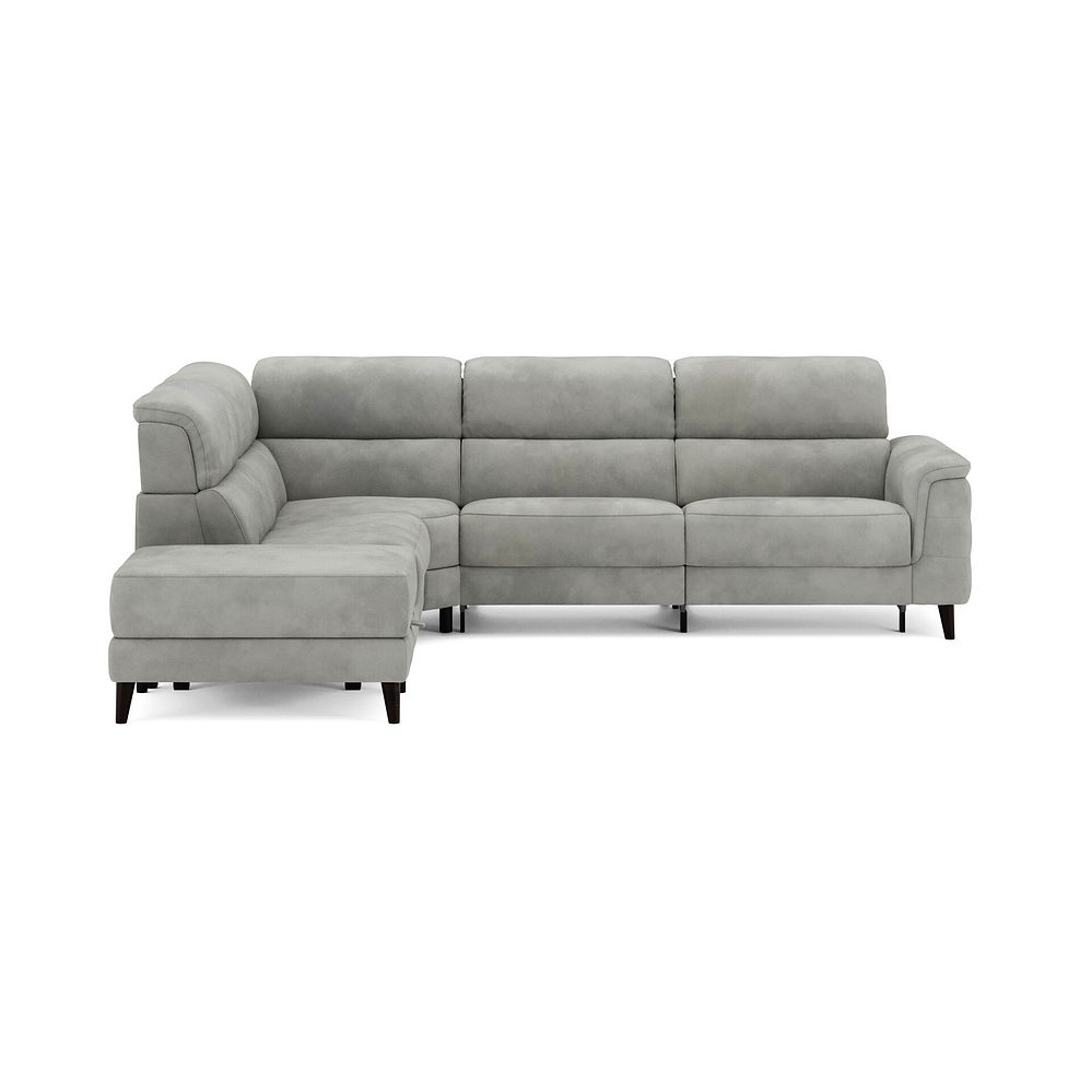 Cassius Right hand Corner Electric Recliner Sofa with Storage Chaise in Dexter Stone Fabric 4