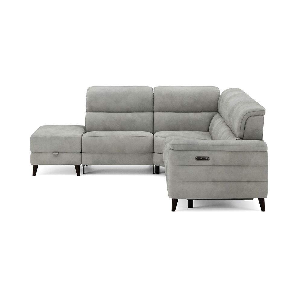 Cassius Right hand Corner Electric Recliner Sofa with Storage Chaise in Dexter Stone Fabric 5