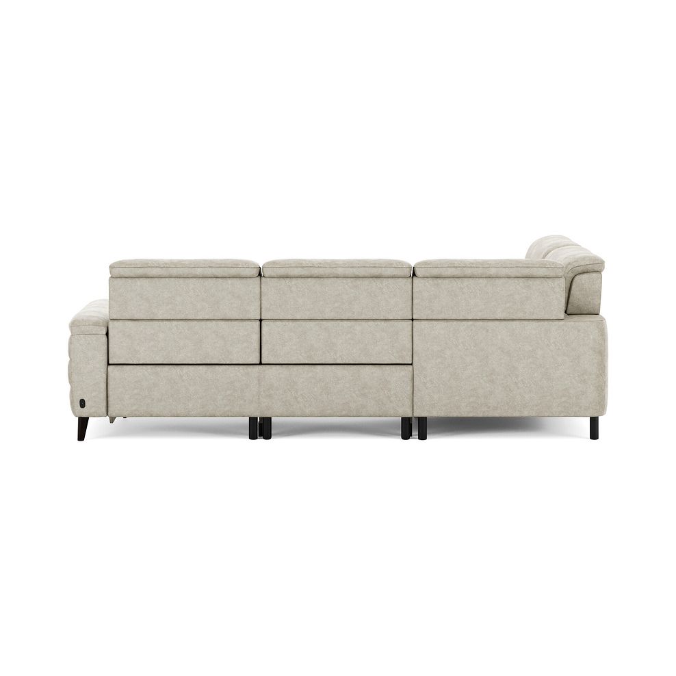 Cassius Right hand Corner Electric Recliner Sofa with Storage Chaise in Marble Cream Fabric 7