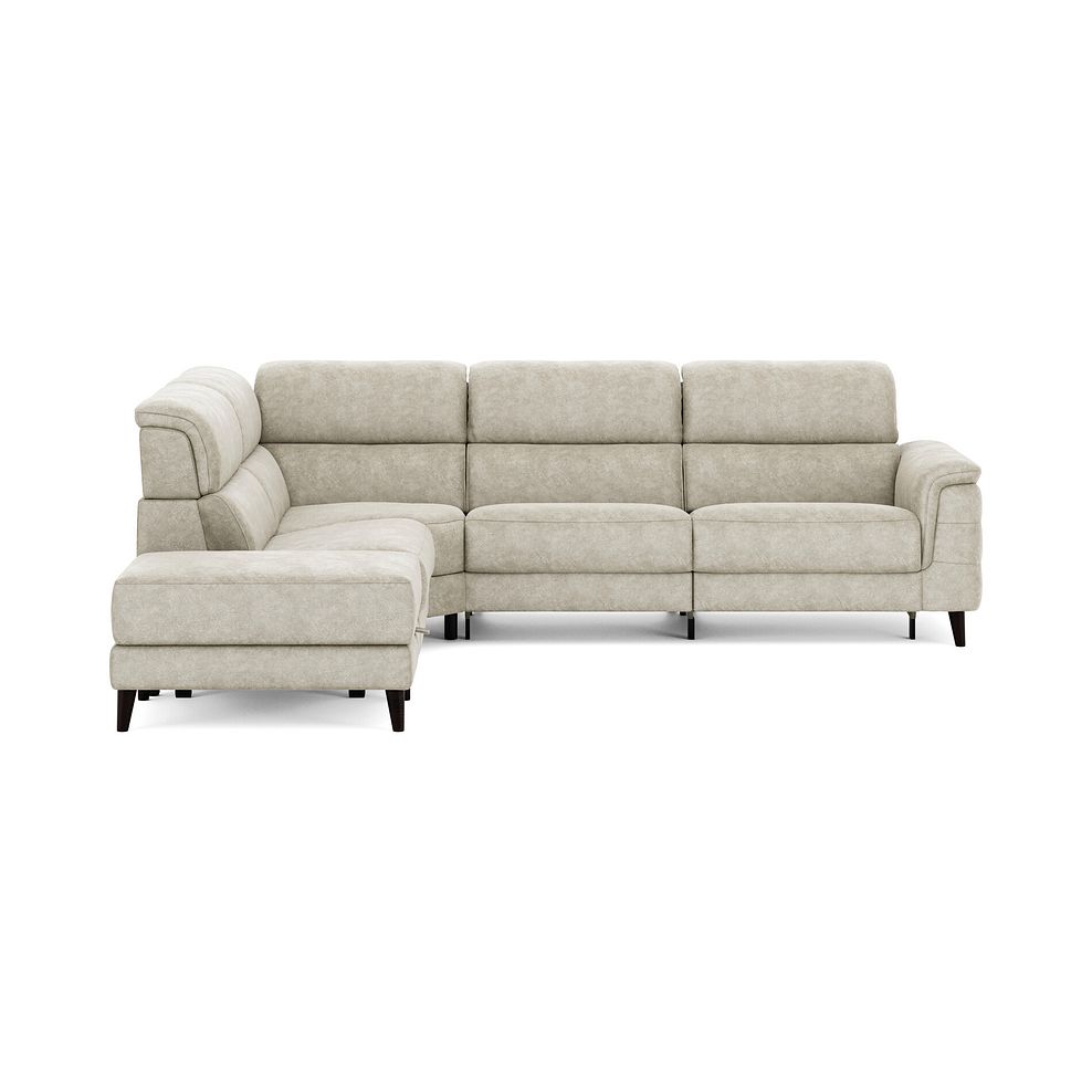 Cassius Right hand Corner Electric Recliner Sofa with Storage Chaise in Marble Cream Fabric 4