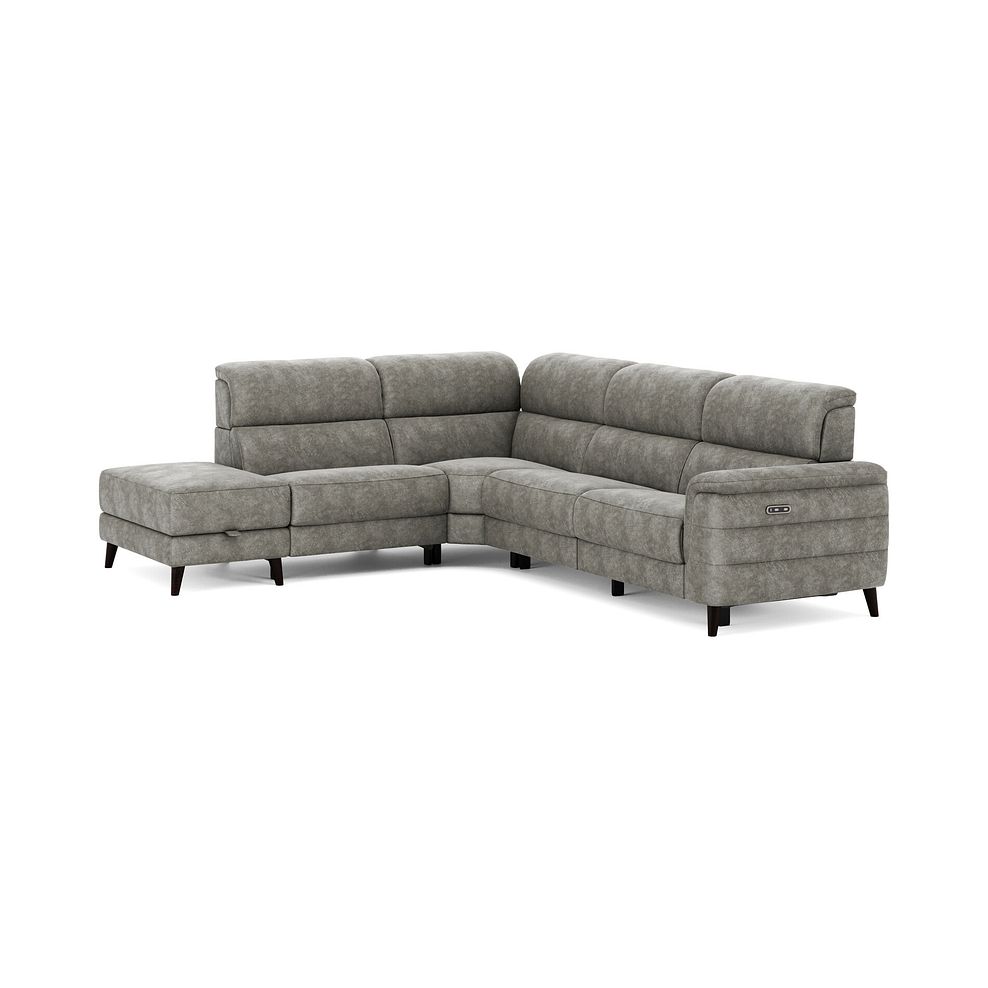 Cassius Right hand Corner Electric Recliner Sofa with Storage Chaise in Marble Mink Fabric 2