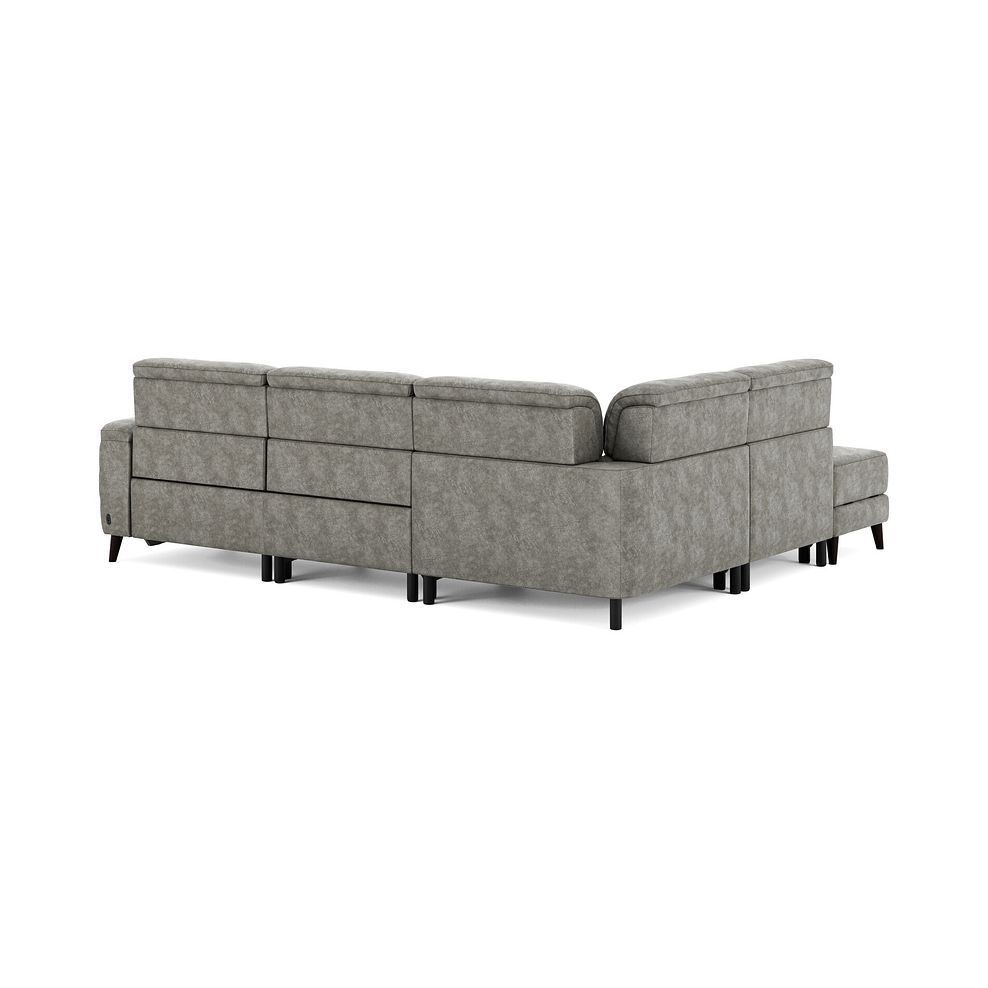 Cassius Right hand Corner Electric Recliner Sofa with Storage Chaise in Marble Mink Fabric 6